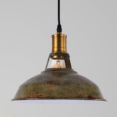 Industrial Hanging Pendant Light with Green Bronze Shade for Indoor Lighting