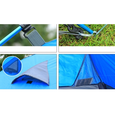 Outdoors Two Person High Quality Camping 3-Season Dome Tent with Carry Bag, Blue