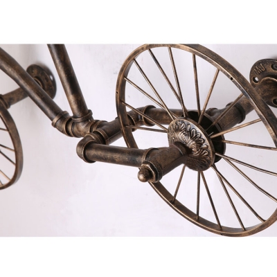 Industrial Creative Bicycle Multi-Light Pendant in Bronze Finish, 3 Lights