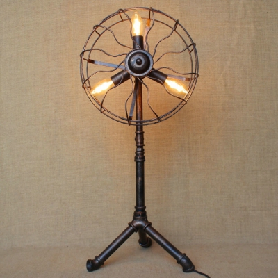 Industrial Floor Lamp 30 Inch High with Fan Shade in Heritage Bronze