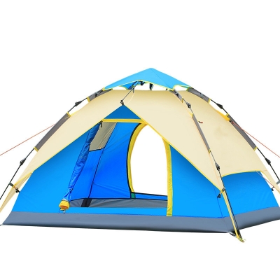 Instant Self Quick Pitch Outdoors 3-Person Camping 3-Season Dome Tent- Blue
