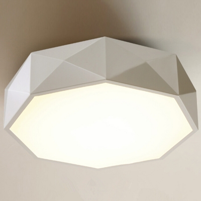 LED Modern Drum White Drum Flush Mount Light Acrylic