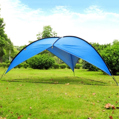 Triangular Design Easy-up Tent 2 Persons 3 Seaosn UV Protection Sunshade Shelter Blue Coating