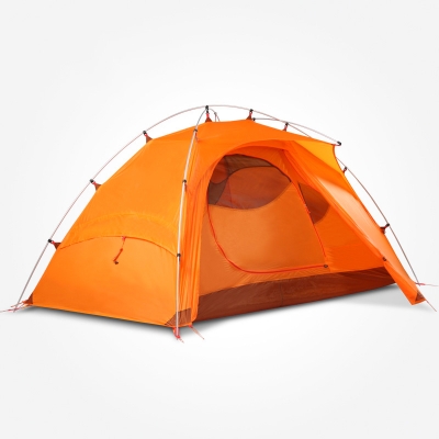 Orange 4-Season 2-Person Windproof Camping Mountaineering Dome Tent