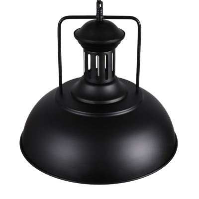 Industrial Black Finish 1 Light Bowl Shade LED Pendant