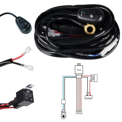 LED Light Bar Wiring Harness Kit 400W 12V 40A Fuse Relay ON/OFF Waterproof Switch 3 Lead 3 Meter Universal for Off Road ATV SUV Jeep Truck