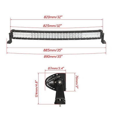 5D 32 Inch Off Road LED Light Bar CREE LED 180W 30 Degree Spot 60 Degree Flood Combo Beam Car Light For Off Road 4WD Jeep Truck ATV SUV with 1 Wire Harness