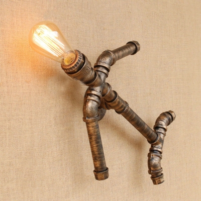 Industrial Plane Style Wall Sconce in Bronze Finish, 7.8'' Width