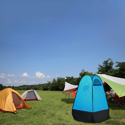 Pop Up Tent Shower Tent Portable Private Outdoor Toilet Tent Blue Coating, 75 Inches High