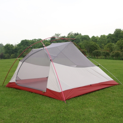 3-Person Silicone Fabric Layer 3-Season White Camping Dome Tent with Carry Bag