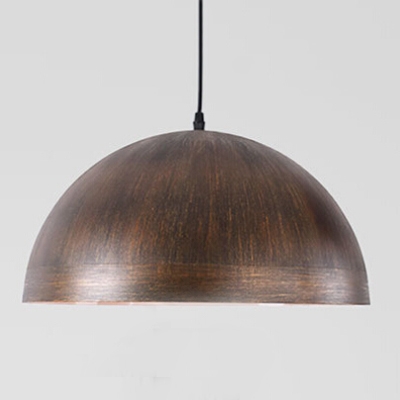 Industrial Hanging Pendant Light with Dome Shade in Brushed Old Bronze