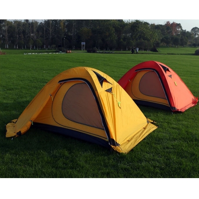 Windproof, Waterproof, UV Protection 4-Season 2-Person Camping Dome Tent, Yellow