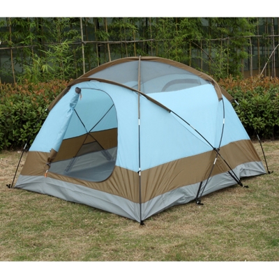 Zippered Doors 3-Person 3-Season Dome Tent for Hiking and Camping, Blue