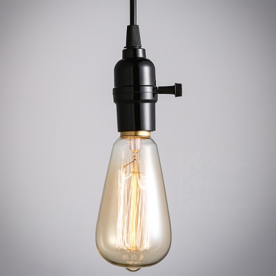 Industrial Edison Bulb Style Pendant Light in Black Finish