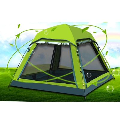 Easy up Lightweight 4-Person Family 3-Season Water Resistant Camping Cabin Instant Tent, Green