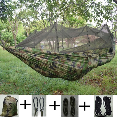 Hammock Shelter Anti-Mosquito Net 1 Person 3 Season Camouflage Lightweight Perfect for Hiking, Travel, Camping