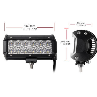 7 Inch Off Road LED Light Bar CREE LED 36W 60 Degree Flood Beam Car Light For Off Road Truck, 4WD, BOAT, JEEP, Pack of 2,