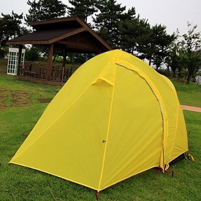 Ultralight Four Person 3-Season Camping Backpacking Geodesic Tent for Hiking- Yellow