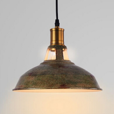 Industrial Hanging Pendant Light with Green Bronze Shade for Indoor Lighting