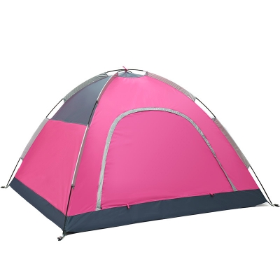 

Easy up Portable Camping Family Tent 3-Person 3-Season Anti-UV Dome Tent, Pink, CH444348