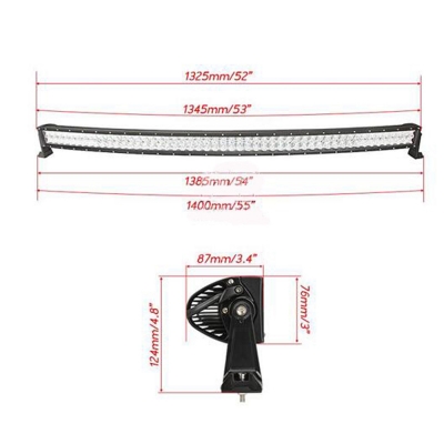 5D 52 Inch Off Road LED Light Bar CREE LED 300W 30 Degree Spot 60 Degree Flood Combo Beam Car Light For Off Road 4WD Jeep Truck ATV SUV with 1 Wire Harness