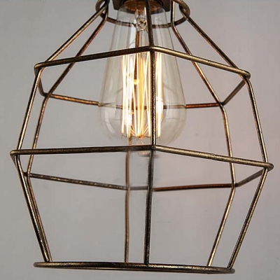 Industrial Loft Metal Cage Frame Wall Sonce with Valve Accent