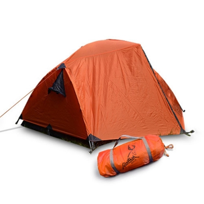 Easy Set-up Double Layer 3-Person 3-Season Backpacking Camping Dome Tent, Red