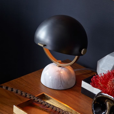 Helmet Table Lamp with Marble Base