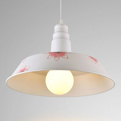 

Industrial Hanging Pendant Light with White Flower Pattern Shade for Indoor Lighting, HL445211