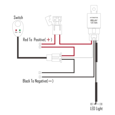 Led Light Bar Wiring Harness Kit 180w, Wiring Diagram For Light Bar Switch