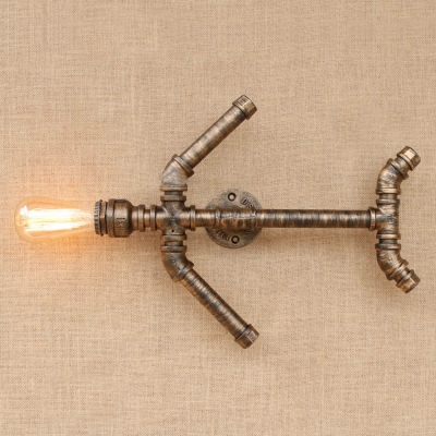 Industrial Plane Style Wall Sconce in Bronze Finish, 7.8'' Width