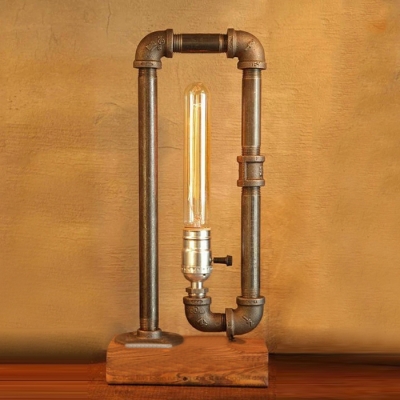Industrial Rectangle Pipe Table Lamp In, Pipe Table Lamp