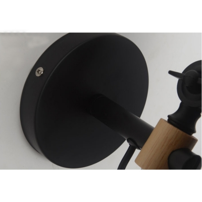 Industrial Wall Sconce Adjustable with Black Cylinder Shade, Mini Sized
