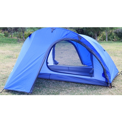 Double Layer Anti-UV 2-Person Backpacking 3-Season Dome Tent, Blue