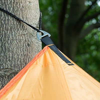 14-ft x 9-ft Easy-up Tent 3-4 Persons 3 Season Camping Tarp Shelter Sunshade Tent Waterproof Orange Coating, 0.6kg
