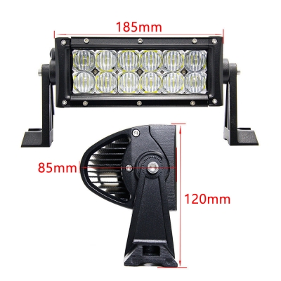 5D 7 Inch Off Road LED Light Bar CREE LED 36W 60 Degree Flood Beam Light For Off Road 4WD Jeep Truck ATV SUV Boat, Pack of 2 with 1 Wire Harness