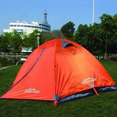 

Double Polyester Layer 2-Person Backpacking Anti-UV 3-Season Dome Tent (Orange, CH444127