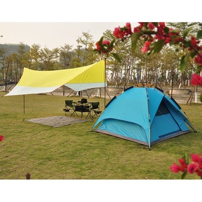 16-ft x 15-ft 5-8 Persons 3 Season Tarp Shelter Rain Fly Tent Yellow Coating, 3.2kg