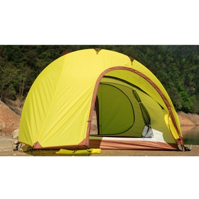 Double Layer Anti-UV 2-Person Backpacking 3-Season Dome Tent, Yellow