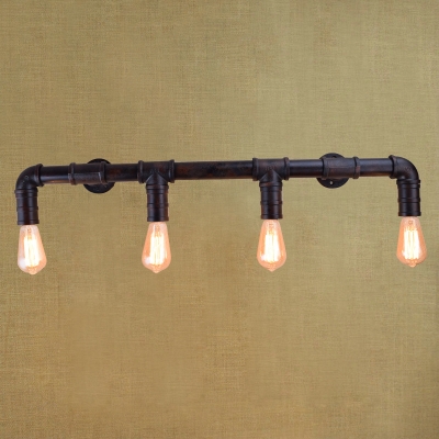 Industry Steam Pipe Warehouse LED Wall Sconce with Four Lights