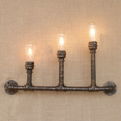 Industrial Metal Ppie Wall Sconce in Bronze Finish, 26