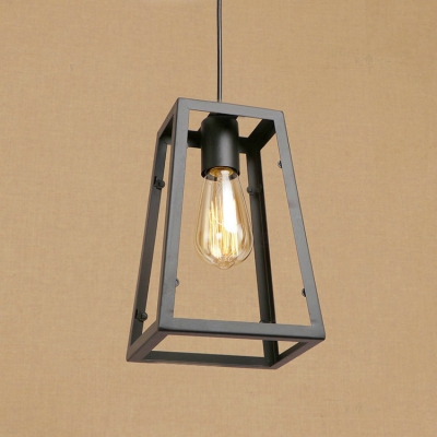 Industrial Single Pendant Light with Novelty Lantern Wire Metal Cage for Indoor Lighting