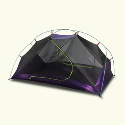 Lightweight 2-Person 3-Seaosn 40D Double Silicone Layer Camping Dome Tent(Purple)