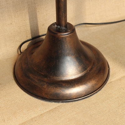 Indsutrial Chandelier Floor Lamp with Metal Guard in Rust Finsh