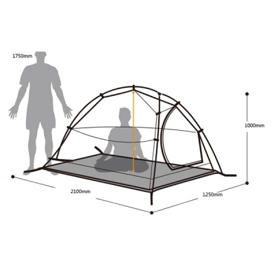 NH 2-Person 4-Season Double Layer 20D Silicone Ultralight Outdoor Dome Tent with Carry Bag