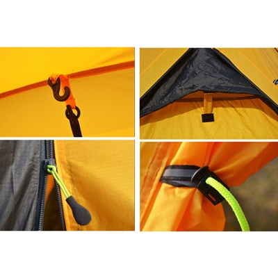 Easy up Lightweight 3-Person Camping Waterproof 3-Season Geodesic Tent- Yellow