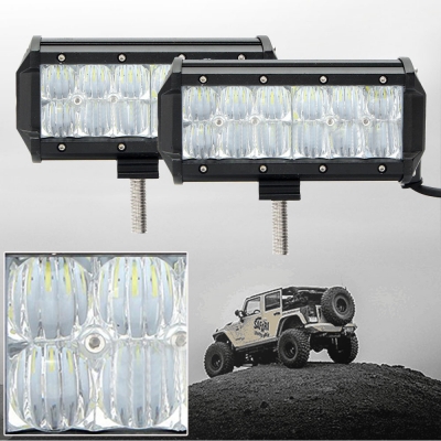 5D 7 Inch Off Road LED Light Bar CREE LED 36W 60 Degree Flood Beam Car Light For Off Road, Truck, 4WD, BOAT, JEEP, Pack of 2