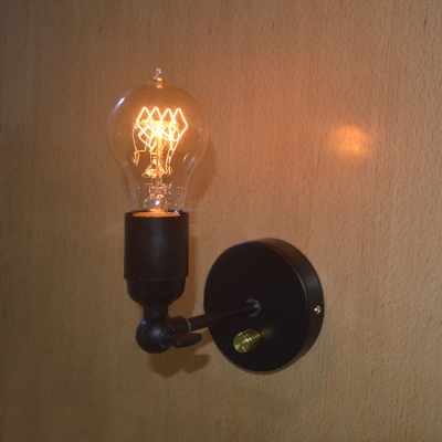 Industrial Retro Exposed Edison Bulb Style Wall Sconce Wall light, Black