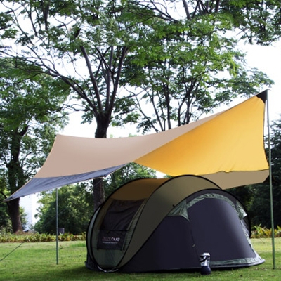 Camping Tent Tarp Lightweight Sun-proof Sunshelter (Khaki)