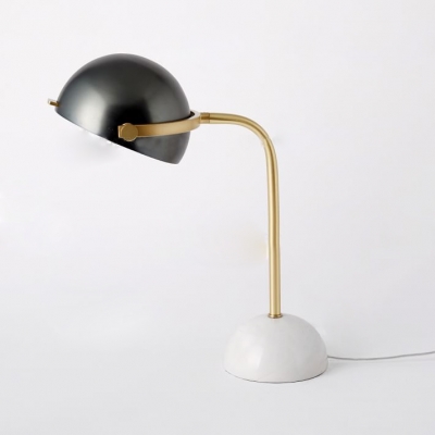 Helmet Table Lamp with Marble Base Black Flexing